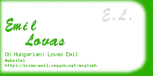 emil lovas business card